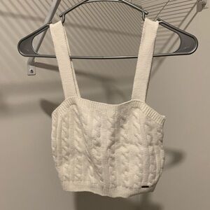 NWOT Hollister White Cable Knit Tank Top